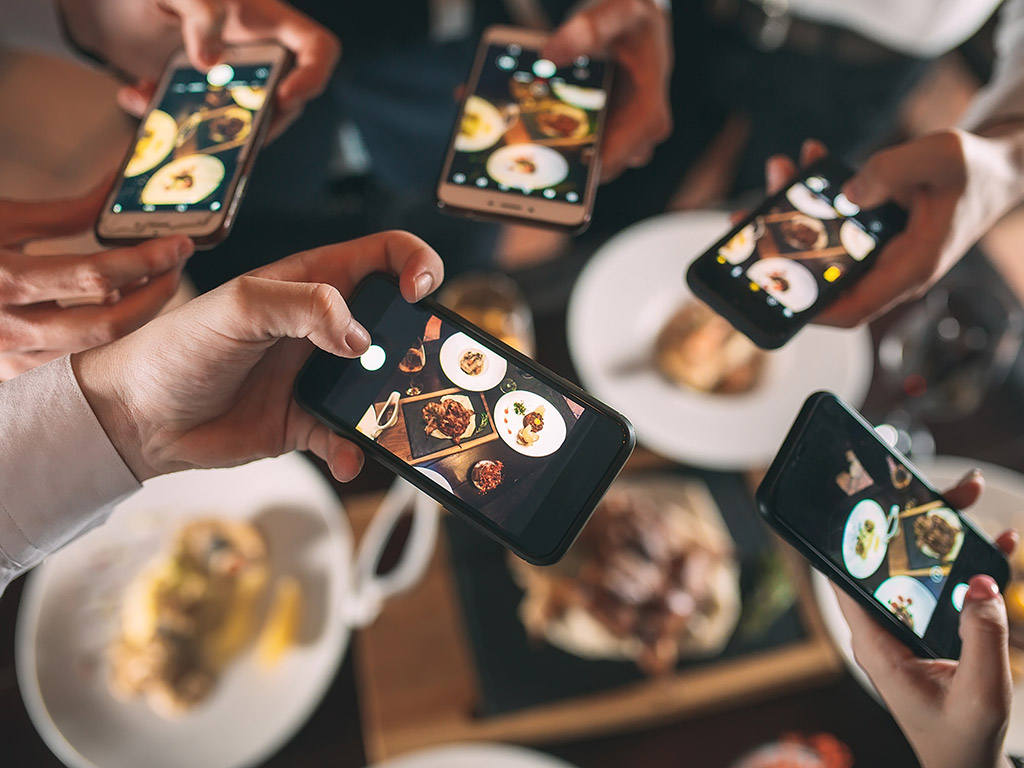 Mingle with friends at a restaurant